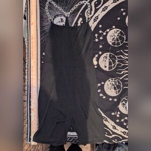 ROMWE Black Bodysuit with Silver Chain Straps